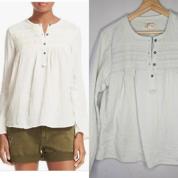Current/Elliott Tops - Current Elliott The Retreat Cotton Henley Top size 3